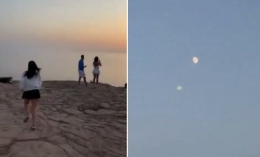 O anlar kamerada: UFO olduğu iddia edilen nesne saniyeler içerisinde kayboldu!