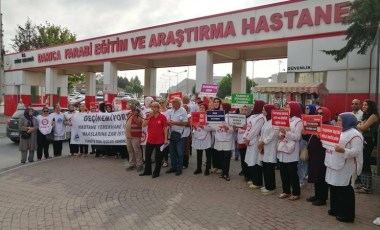 Yemekhane işçileri ‘insanca yaşam için’ eylem yaptı