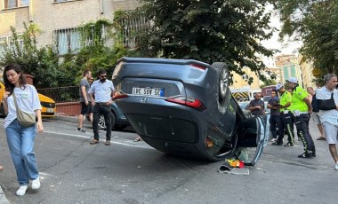 Şişli’de feci kaza: Fren yerine gaza bastı, araç takla attı