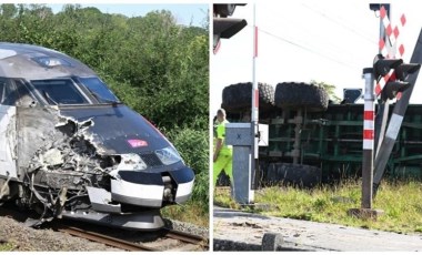 Hızlı tren traktöre çarptı: Avrupa'da tren trafiği aksadı