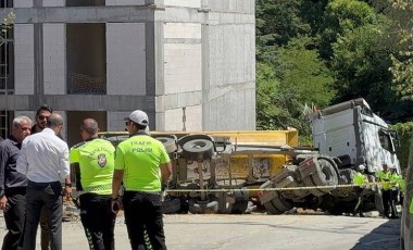 İstanbul Sarıyer’de yan yatan kamyonun altında kalan işçi öldü