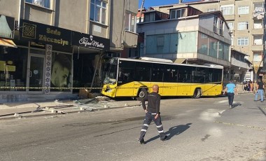 İETT otobüsü kuaför dükkanına daldı: 6 yaralı