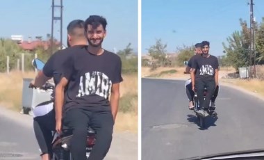 Elazığ’da tehlikeli yolculuk: Motosiklete ters oturdu