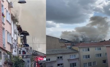 Beyoğlu'nda 5 katlı binanın çatısında yangın