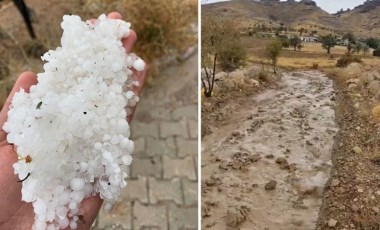 Elazığ'da sağanak ve dolu: Kayısı bahçeleri zarar gördü