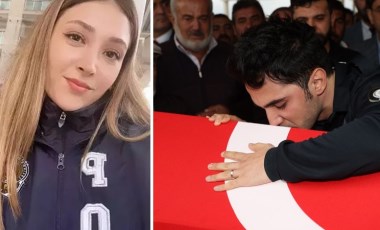 Cenazede yürek yakan anlar: Eşi, şehit polis Şeyda Yılmaz'ı tabutunu öperek son yolculuğuna uğurladı