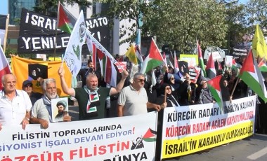 İstanbul'da İsrail Konsolosluğu önünde protesto