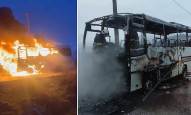 Yalova'da öğrenci servisi alevlere teslim oldu