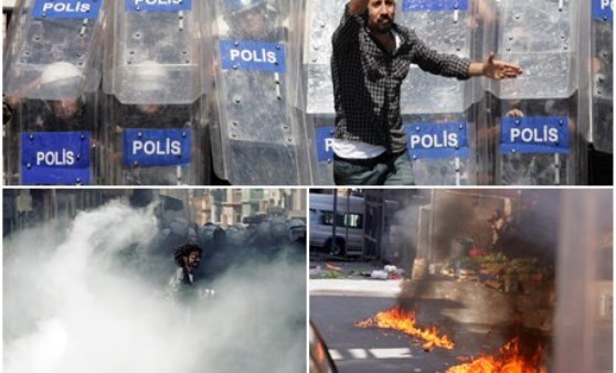 Taksim'de polis ve BDP'liler çatıştı