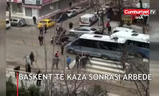 Başkent'te kaza sonrası arbede