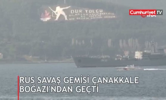 Rus savaş gemisi Çanakkale Boğazı'ndan geçti (22.01.2019)