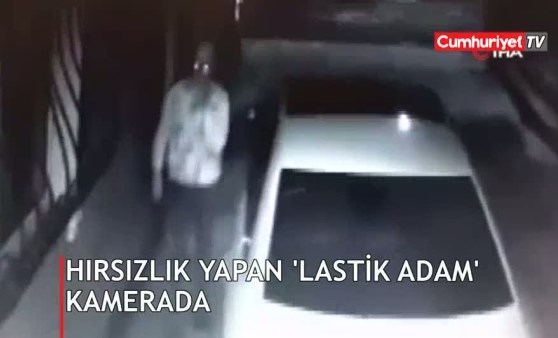 Hırsızlık yapan 'lastik adam' kamerada