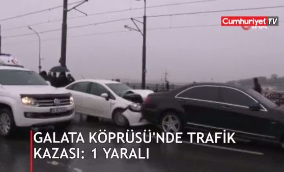 Galata Köprüsü'nde trafik kazası: 1 yaralı