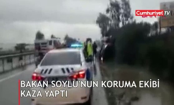 Bakan Soylu'nun koruma ekibi kaza yaptı