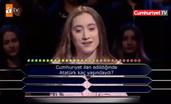 Yarışmacıya 2 joker harcatan 'Atatürk' sorusu