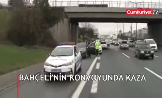 Bahçeli'nin konvoyunda kaza: 2 yaralı