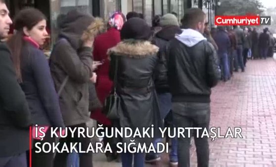 İş kuyruğundaki yurttaşlar sokaklara sığmadı