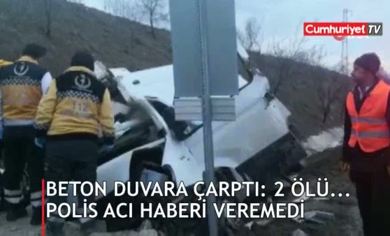 Polis memuru acı haberi veremedi... Peynir yüklü minibüs beton duvara çarptı: 2 ölü