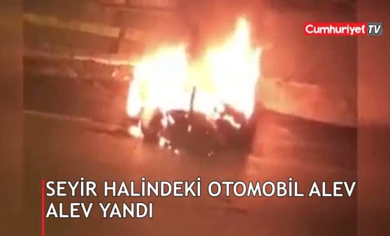 Seyir halindeki otomobil alev alev yandı (01.02.2019)