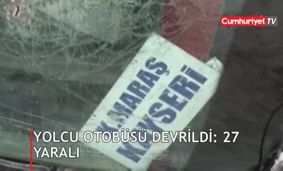 Yolcu otobüsü devrildi: 27 yaralı