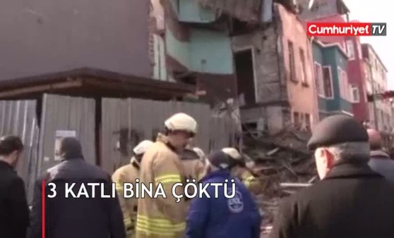 İstanbul'da 3 katlı bina çöktü