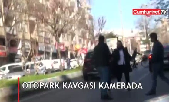 Otopark kavgası kamerada