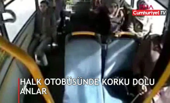 Halk otobüsünde korku dolu anlar (22.02.2019)