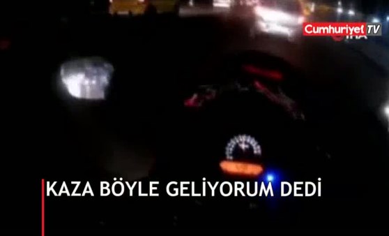 Motorcunun yaşadığı kaza dehşeti kask kamerasında