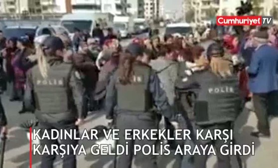 Diyarbakır'da kadınlar ve erkekler karşı karşıya