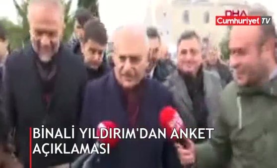 Binali Yıldırım'dan anket açıklaması