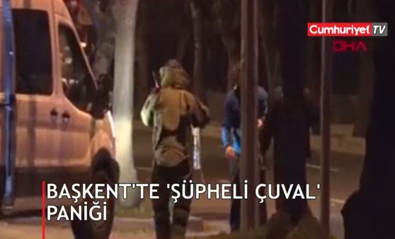 Başkent'te 'şüpheli çuval' paniği