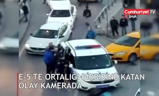 E-5 'te ortalığı birbirine katan olay kamerada