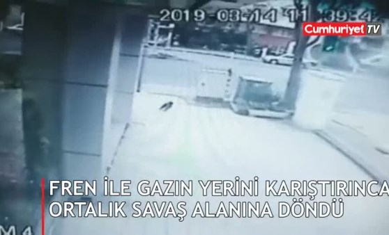 Fren ile gazın yerini karıştırınca ortalık savaş alanına döndü