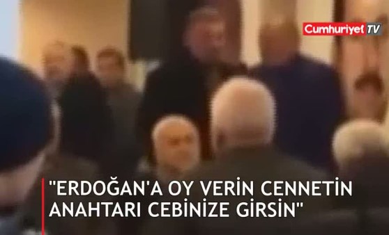 AKP’li Mustafa Göktaş: Erdoğan’a oy verdikten sonra cennetin anahtarı cebinizdedir