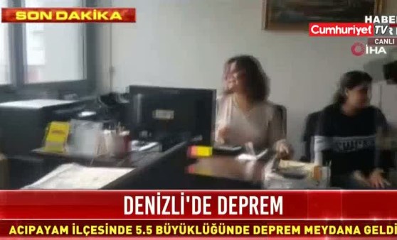 Denizli'deki deprem anı kameralara böyle yansıdı