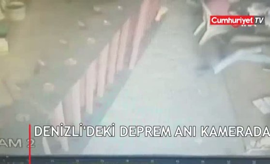 Denizli'deki deprem anı kamerada