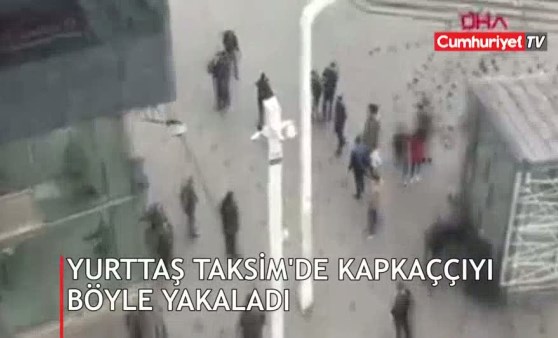 Taksim'de hareketli anlar! Cep telefonuyla görüntülendi