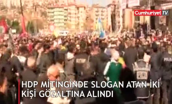 HDP mitinginde slogan atan 2 kişi gözaltına alındı