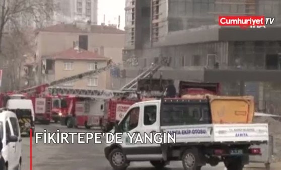 Fikirtepe'de 24 katlı binada yangın çıktı