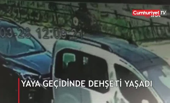 Yaya geçidinde dehşeti yaşadı