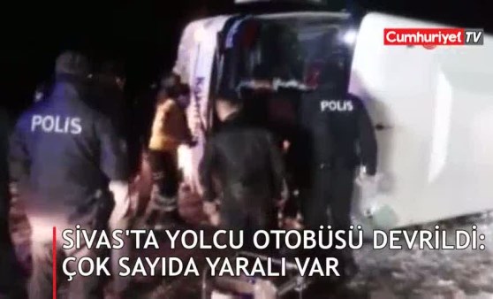 Yolcu otobüsü devrildi: Çok sayıda yaralı var (07.03.2019)