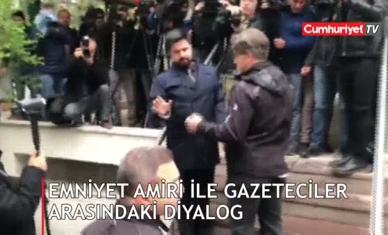 Gazeteciler ile emniyet amiri arasında tartışma