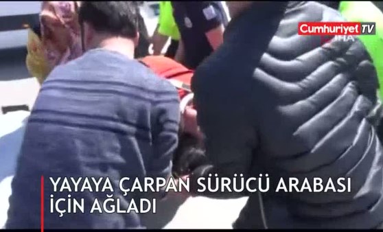 Bir yanda ölümle pençeleşen ağır yaralı diğer tarafta 'arabam ne hale geldi' gözyaşları