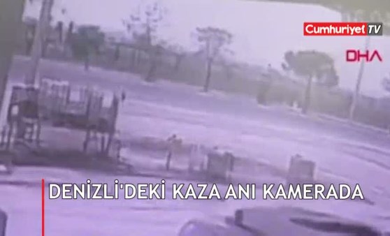 Denizli'deki feci kaza anı kamerada