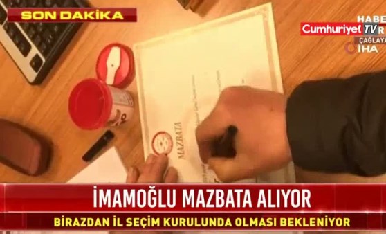 Ekrem İmamoğlu'nun mazbatası böyle hazırlandı!