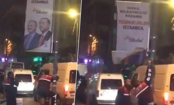 AKP'nin 'Teşekkürler İstanbul Gönül Belediyeciliği Kazandı' pankartları söküldü