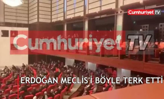 Erdoğan Meclis'i böyle terk etti