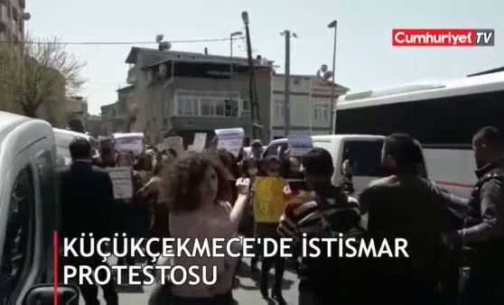 Küçükçekmece'de istismar protestosu