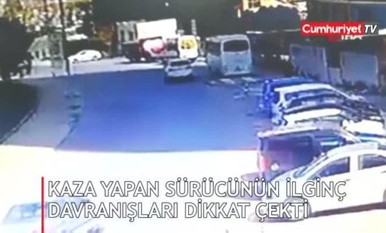 Kaza yapan sürücüden ilginç davranışları dikkat çekti