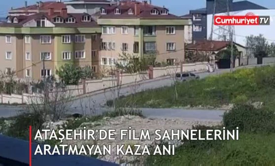 Ataşehir'de film sahnelerini aratmayan kaza anı kamerada